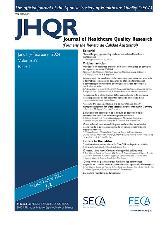Go to journal home page - Journal of Healthcare Quality Research